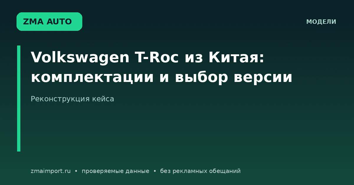 Volkswagen T-Roc из Китая: как выбрать версию