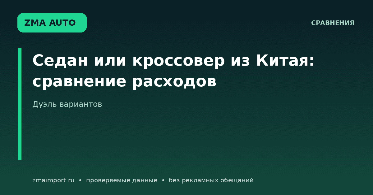 Седан или кроссовер из Китая: сравнение расходов