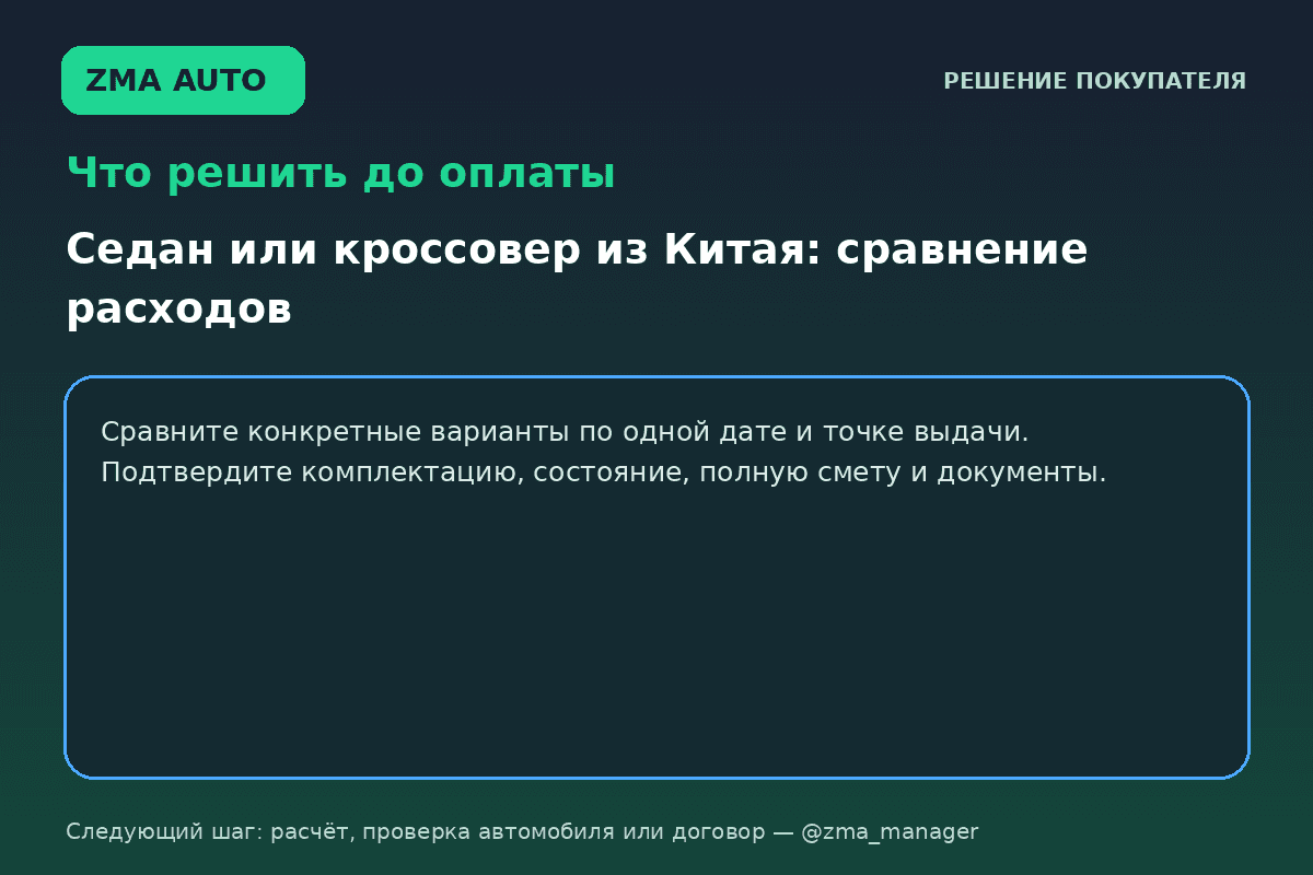 Седан или кроссовер из Китая: сравнение расходов
