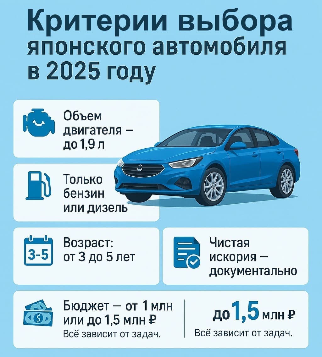 Какие машины можно привезти из Японии в 2025 году