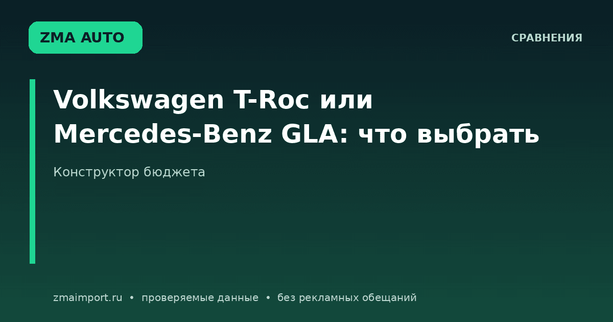 Volkswagen T-Roc или Mercedes-Benz GLA: выбор по бюджету