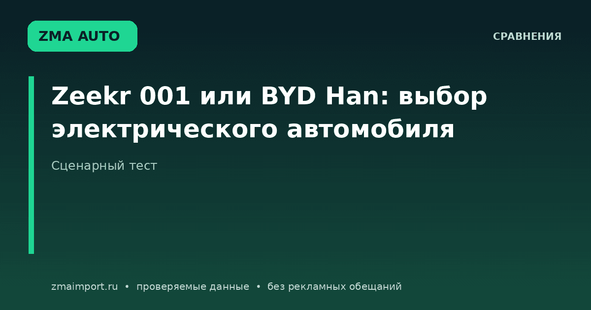 Zeekr 001 или BYD Han: какой электромобиль выбрать