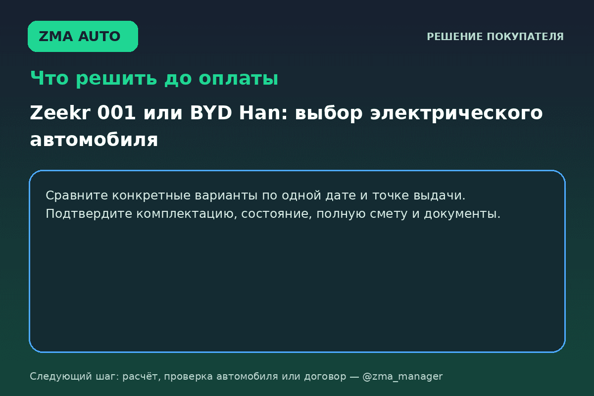 Zeekr 001 или BYD Han: какой электромобиль выбрать